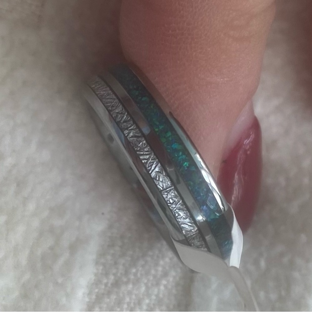 Tungsten ring size 9 authentic!!  Blue silver